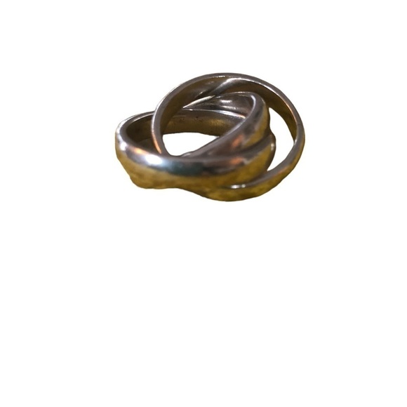 Silver .925 Triple Intwined Ring Sz.7 Simplistic - Picture 2 of 4